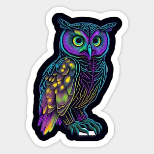 Holographic colorful  cute owl Sticker